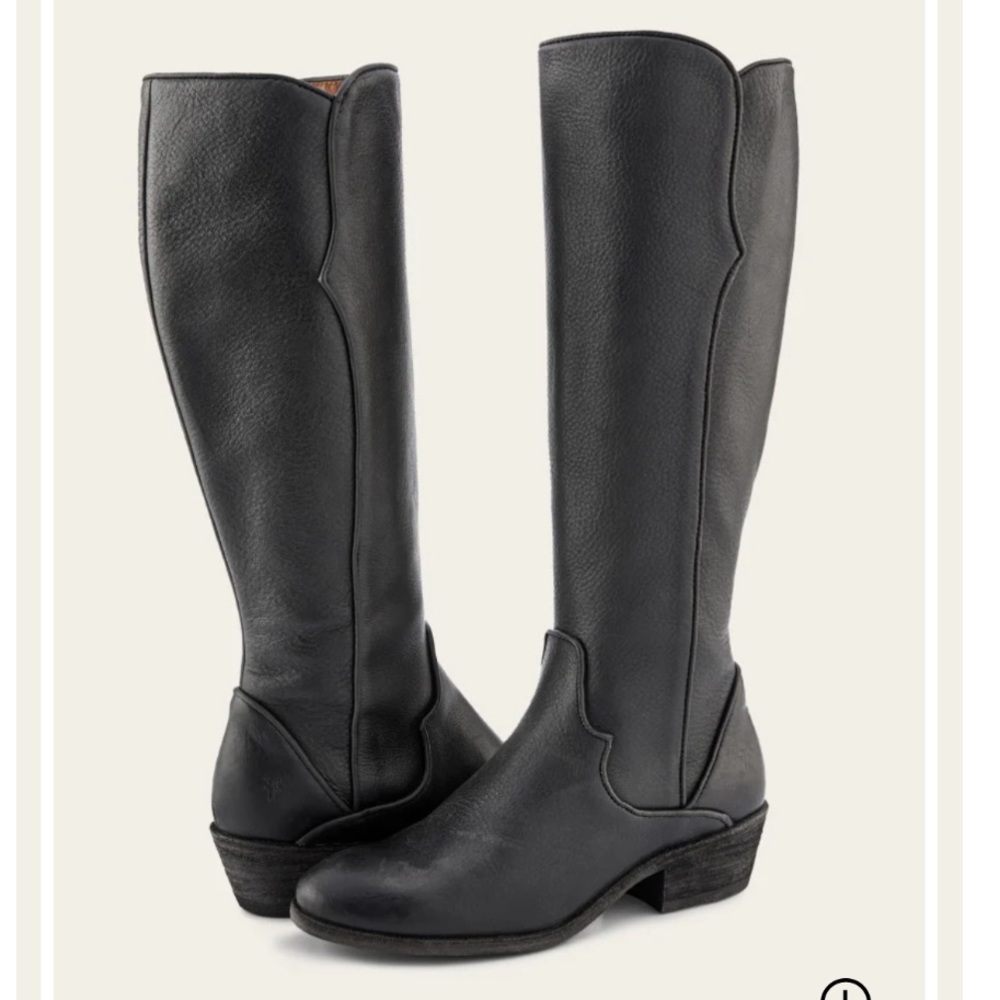 FRYE Carson Piping Tall Boots - TRUE BLACK